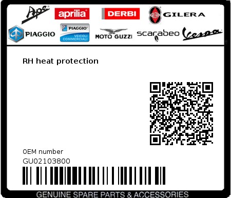 Product image: Moto Guzzi - GU02103800 - RH heat protection  0