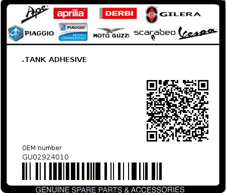 Product image: Moto Guzzi - GU02924010 - .TANK ADHESIVE  0