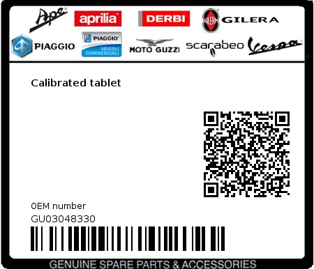 Product image: Moto Guzzi - GU03048330 - Calibrated tablet 