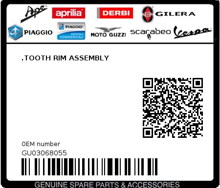 Product image: Moto Guzzi - GU03068055 - .TOOTH RIM ASSEMBLY  0