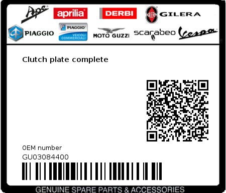 Product image: Moto Guzzi - GU03084400 - Clutch plate complete  0
