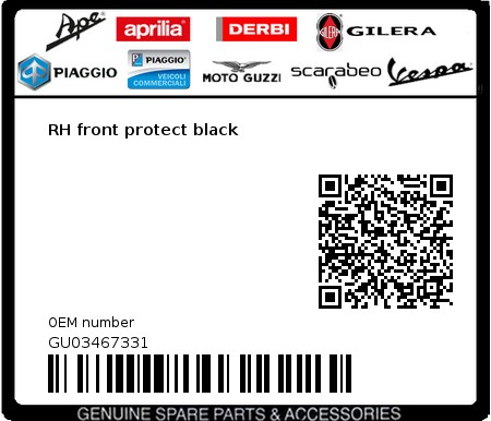 Product image: Moto Guzzi - GU03467331 - RH front protect black 