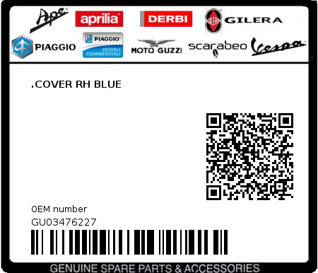 Product image: Moto Guzzi - GU03476227 - .COVER RH BLUE  0