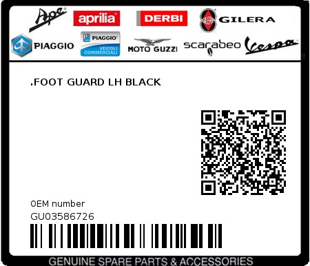 Product image: Moto Guzzi - GU03586726 - .FOOT GUARD LH BLACK  0