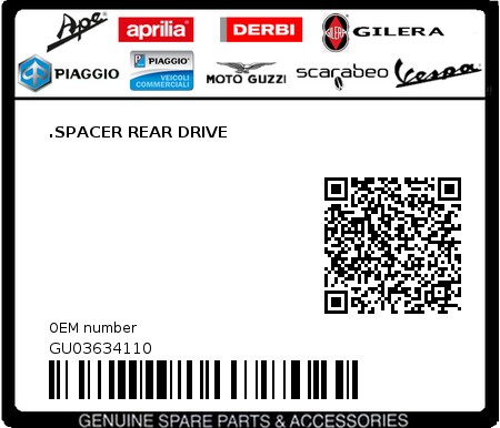 Product image: Moto Guzzi - GU03634110 - .SPACER REAR DRIVE  0
