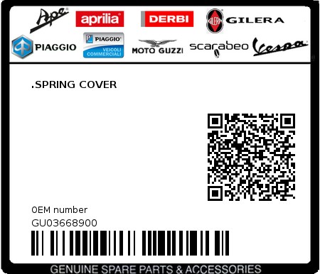 Product image: Moto Guzzi - GU03668900 - .SPRING COVER 