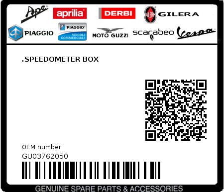 Product image: Moto Guzzi - GU03762050 - .SPEEDOMETER BOX  0