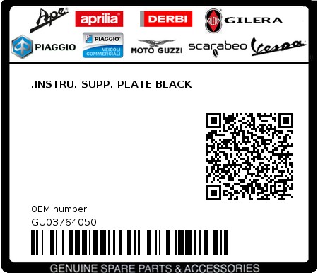 Product image: Moto Guzzi - GU03764050 - .INSTRU. SUPP. PLATE BLACK  0