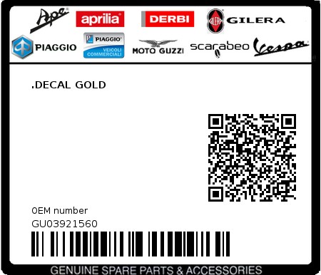 Product image: Moto Guzzi - GU03921560 - .DECAL GOLD  0