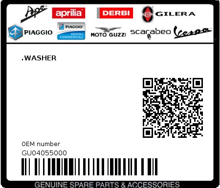 Product image: Moto Guzzi - GU04055000 - .WASHER 