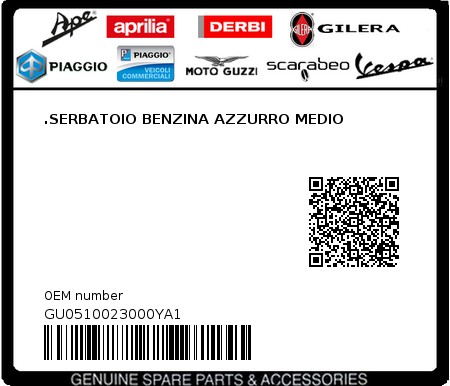 Product image: Moto Guzzi - GU0510023000YA1 - .SERBATOIO BENZINA AZZURRO MEDIO  0