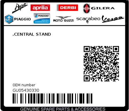 Product image: Moto Guzzi - GU05430330 - .CENTRAL STAND  0