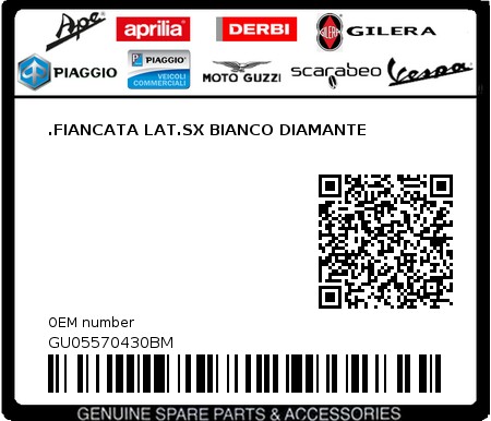 Product image: Moto Guzzi - GU05570430BM - .FIANCATA LAT.SX BIANCO DIAMANTE  0