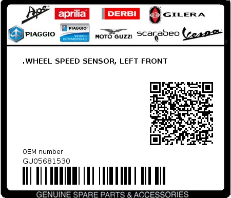 Product image: Moto Guzzi - GU05681530 - .WHEEL SPEED SENSOR, LEFT FRONT  0
