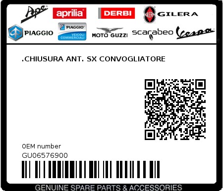 Product image: Moto Guzzi - GU06576900 - .CHIUSURA ANT. SX CONVOGLIATORE 