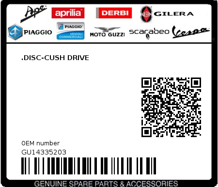 Product image: Moto Guzzi - GU14335203 - .DISC-CUSH DRIVE  0