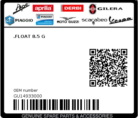Product image: Moto Guzzi - GU14933000 - .FLOAT 8.5 G  0