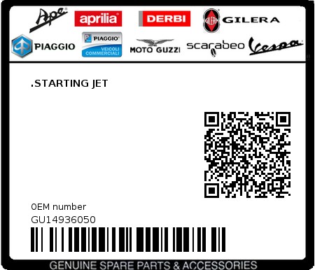 Product image: Moto Guzzi - GU14936050 - .STARTING JET 