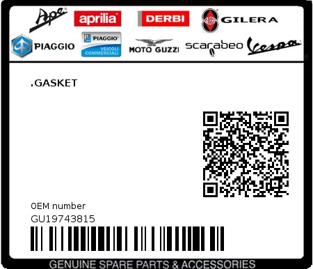 Product image: Moto Guzzi - GU19743815 - .GASKET  0