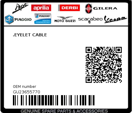 Product image: Moto Guzzi - GU23655770 - .EYELET CABLE  0