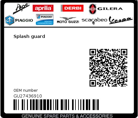Product image: Moto Guzzi - GU27436910 - Splash guard  0