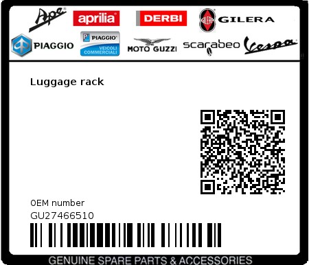 Product image: Moto Guzzi - GU27466510 - Luggage rack  0
