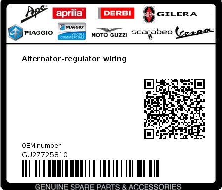 Product image: Moto Guzzi - GU27725810 - Alternator-regulator wiring  0