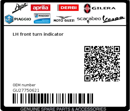 Product image: Moto Guzzi - GU27750621 - LH front turn indicator  0