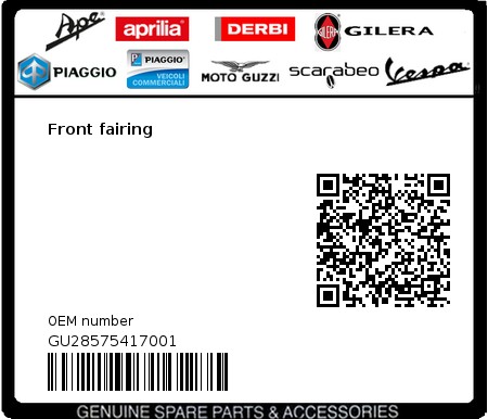 Product image: Moto Guzzi - GU28575417001 - Front fairing  0