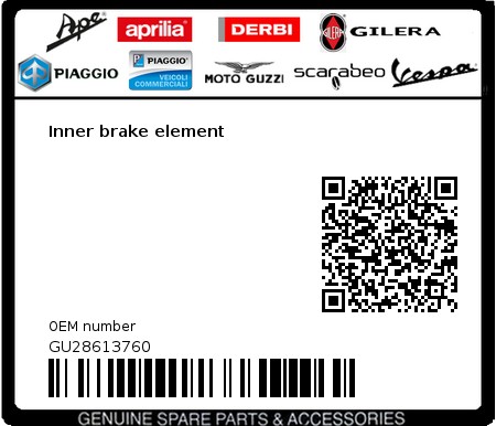 Product image: Moto Guzzi - GU28613760 - Inner brake element 