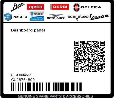 Product image: Moto Guzzi - GU28764890 - Dashboard panel  0