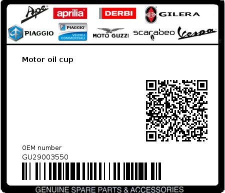 Product image: Moto Guzzi - GU29003550 - Motor oil cup 