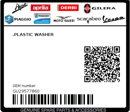 Product image: Moto Guzzi - GU29577860 - .PLASTIC WASHER 