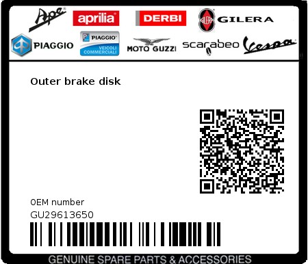 Product image: Moto Guzzi - GU29613650 - Outer brake disk  0