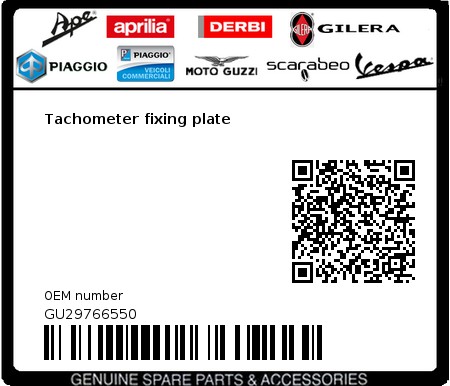 Product image: Moto Guzzi - GU29766550 - Tachometer fixing plate  0