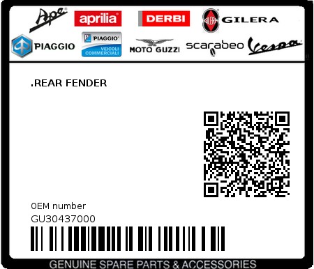 Product image: Moto Guzzi - GU30437000 - .REAR FENDER  0