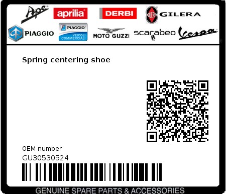 Product image: Moto Guzzi - GU30530524 - Spring centering shoe  0