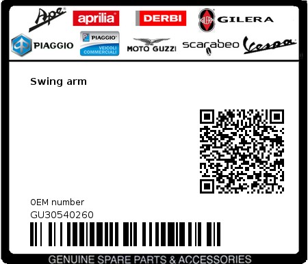 Product image: Moto Guzzi - GU30540260 - Swing arm  0