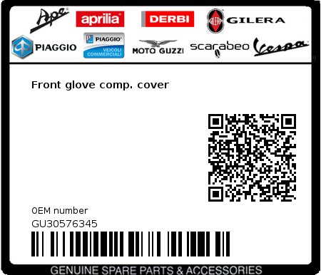 Product image: Moto Guzzi - GU30576345 - Front glove comp. cover  0