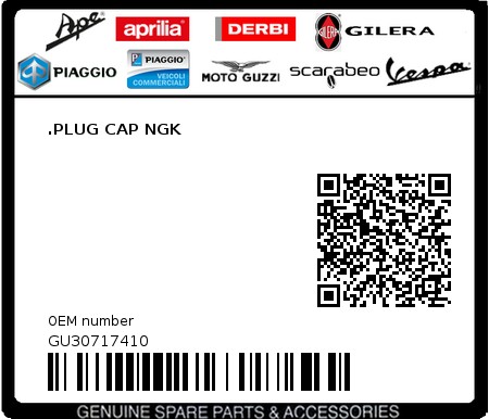Product image: Moto Guzzi - GU30717410 - .PLUG CAP NGK  0