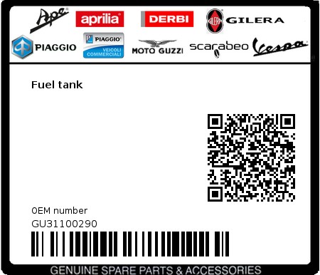 Product image: Moto Guzzi - GU31100290 - Fuel tank  0