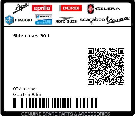 Product image: Moto Guzzi - GU31480066 - Side cases 30 L  0