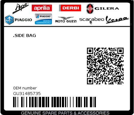 Product image: Moto Guzzi - GU31485735 - .SIDE BAG  0