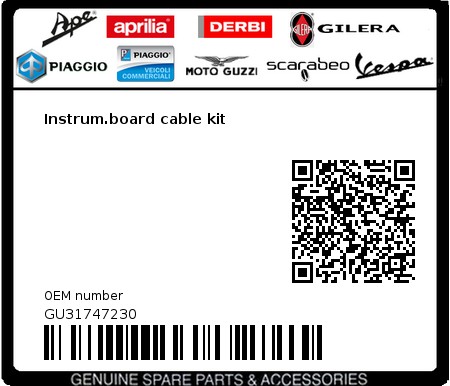 Product image: Moto Guzzi - GU31747230 - Instrum.board cable kit  0