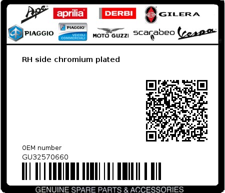 Product image: Moto Guzzi - GU32570660 - RH side chromium plated  0