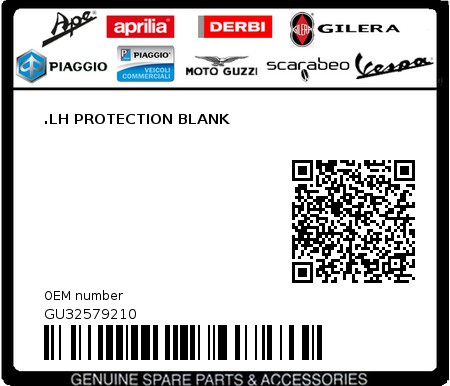 Product image: Moto Guzzi - GU32579210 - .LH PROTECTION BLANK  0
