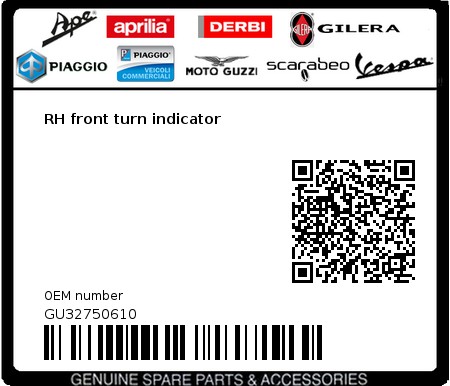 Product image: Moto Guzzi - GU32750610 - RH front turn indicator  0