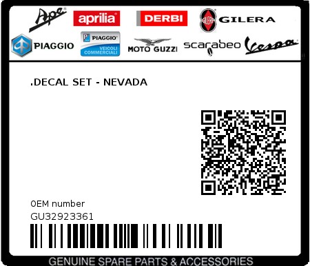 Product image: Moto Guzzi - GU32923361 - .DECAL SET - NEVADA  0