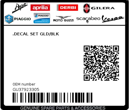 Product image: Moto Guzzi - GU37923305 - .DECAL SET GLD/BLK  0