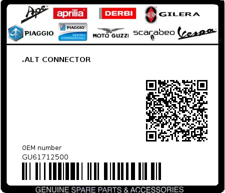 Product image: Moto Guzzi - GU61712500 - .ALT CONNECTOR  0